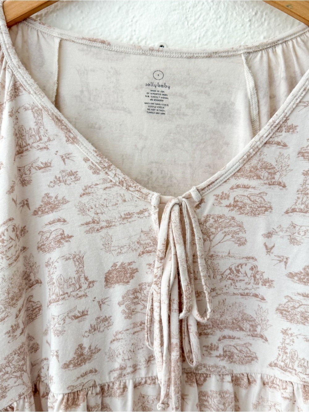 Solly Baby Rose Toile Tie-Top Long-Sleeve Women’s Sleep Set - Picture 12 of 12